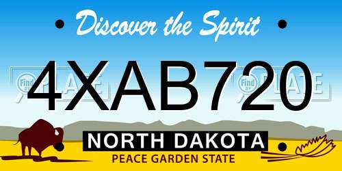 4XAB720 North Dakota License Plate