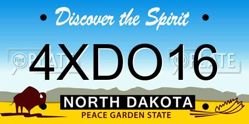 4XDO16 North Dakota License Plate