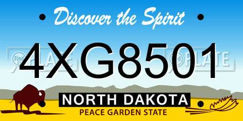 4XG8501 North Dakota License Plate