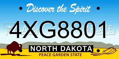 4XG8801 North Dakota License Plate