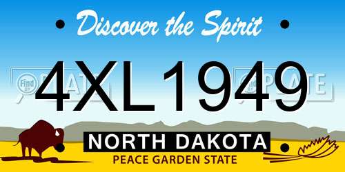 4XL1949 North Dakota License Plate