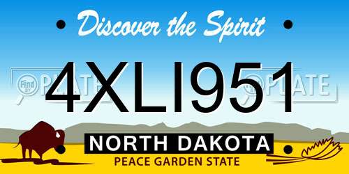 4XLI951 North Dakota License Plate