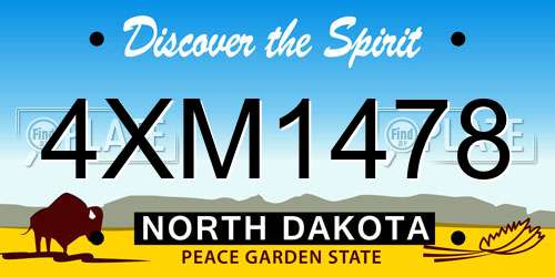 4XM1478 North Dakota License Plate