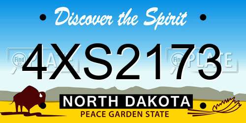 4XS2173 North Dakota License Plate