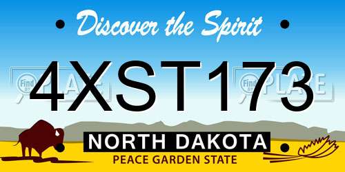 4XST173 North Dakota License Plate