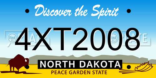 4XT2008 North Dakota License Plate