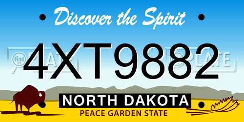 4XT9882 North Dakota License Plate