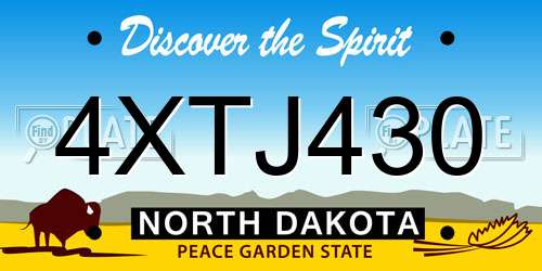 4XTJ430 North Dakota License Plate