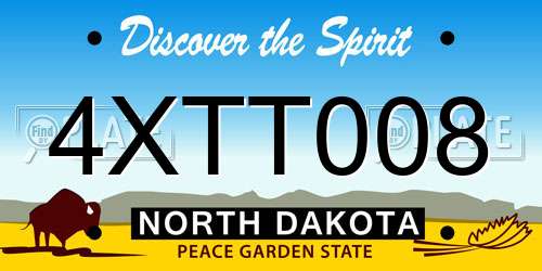 4XTT008 North Dakota License Plate