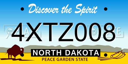 4XTZ008 North Dakota License Plate