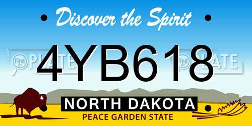 4YB618 North Dakota License Plate