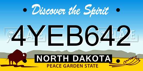 4YEB642 North Dakota License Plate