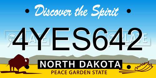 4YES642 North Dakota License Plate