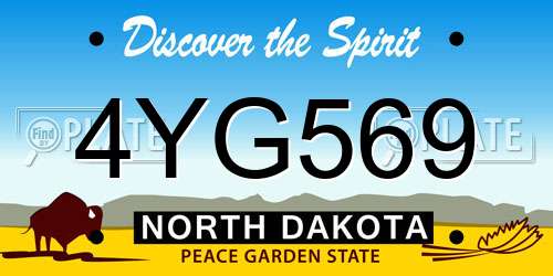 4YG569 North Dakota License Plate