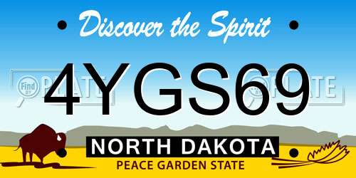4YGS69 North Dakota License Plate