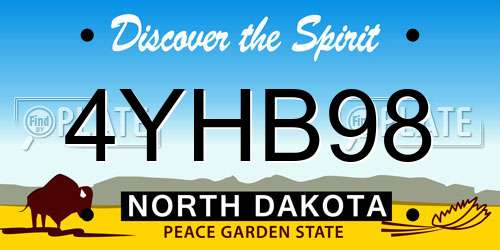 4YHB98 North Dakota License Plate