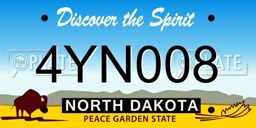 4YN008 North Dakota License Plate