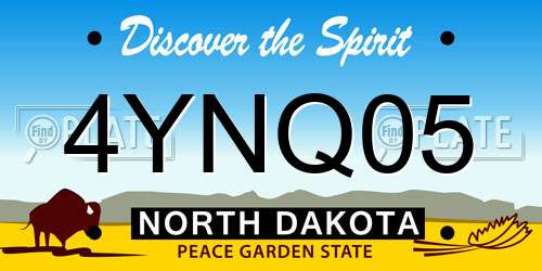 4YNQ05 North Dakota License Plate