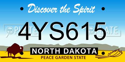 4YS615 North Dakota License Plate