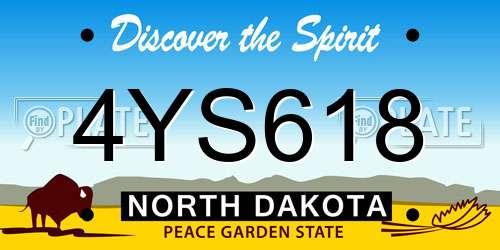 4YS618 North Dakota License Plate