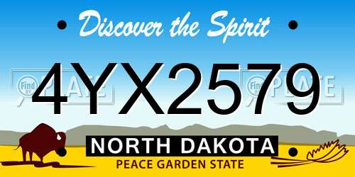 4YX2579 North Dakota License Plate