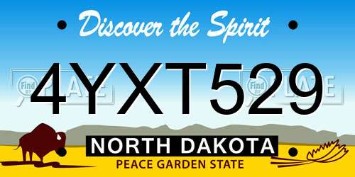 4YXT529 North Dakota License Plate