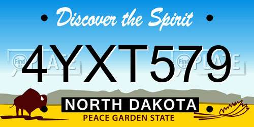 4YXT579 North Dakota License Plate