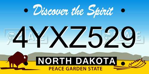 4YXZ529 North Dakota License Plate