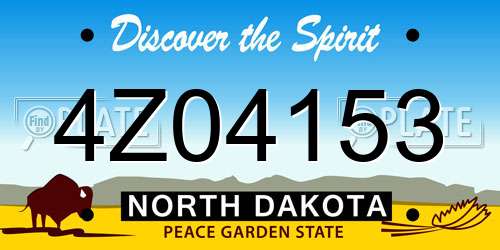 4Z04153 North Dakota License Plate