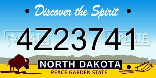 4Z23741 North Dakota License Plate