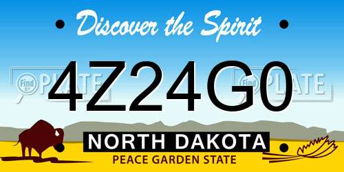 4Z24G0 North Dakota License Plate