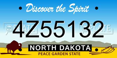 4Z55132 North Dakota License Plate