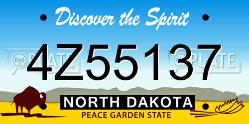 4Z55137 North Dakota License Plate