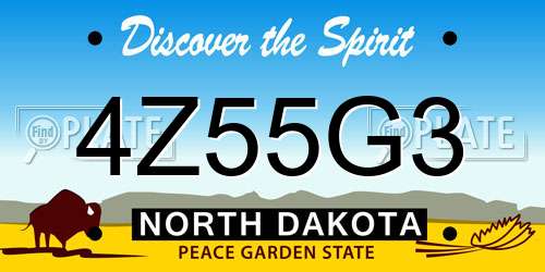 4Z55G3 North Dakota License Plate