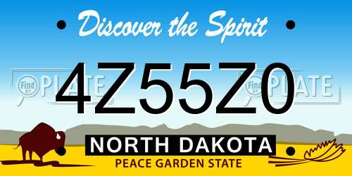 4Z55Z0 North Dakota License Plate