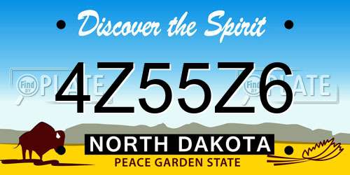 4Z55Z6 North Dakota License Plate