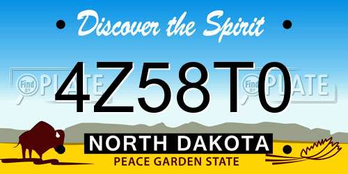 4Z58T0 North Dakota License Plate