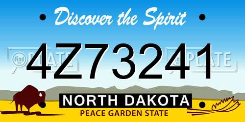 4Z73241 North Dakota License Plate