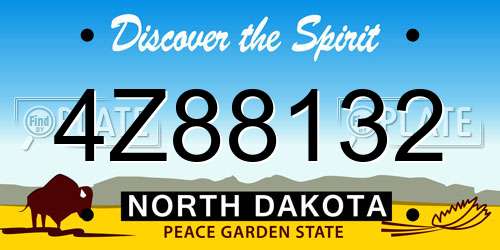 4Z88132 North Dakota License Plate