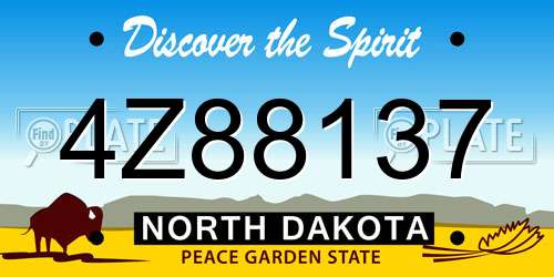 4Z88137 North Dakota License Plate