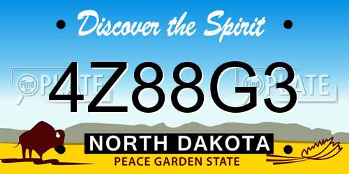 4Z88G3 North Dakota License Plate