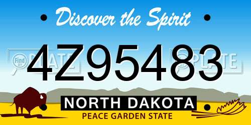 4Z95483 North Dakota License Plate