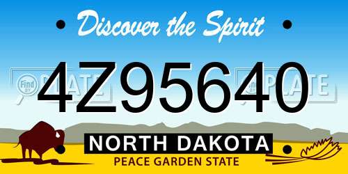 4Z95640 North Dakota License Plate