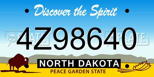 4Z98640 North Dakota License Plate