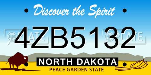 4ZB5132 North Dakota License Plate