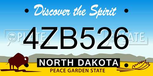 4ZB526 North Dakota License Plate