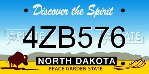 4ZB576 North Dakota License Plate