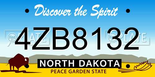 4ZB8132 North Dakota License Plate