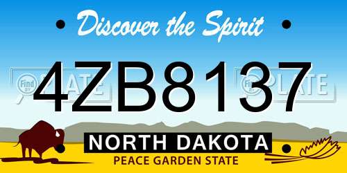 4ZB8137 North Dakota License Plate