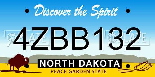 4ZBB132 North Dakota License Plate